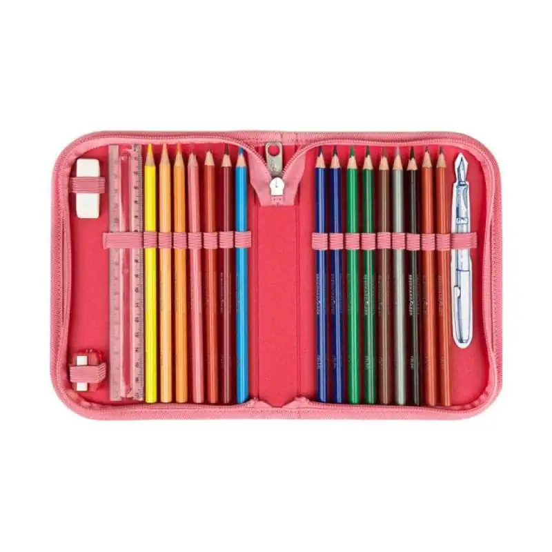SCOOLI Schulranzen Set EasyFit 5 tlg - Barbie Schüleretui offen