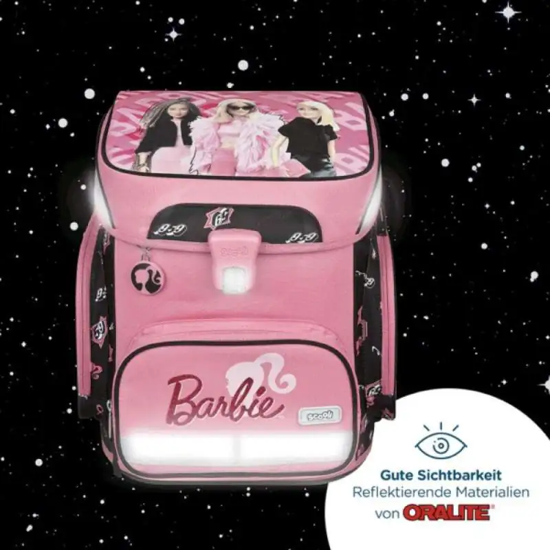 SCOOLI Schulranzen Set EasyFit 5 tlg - Barbie reflektierend