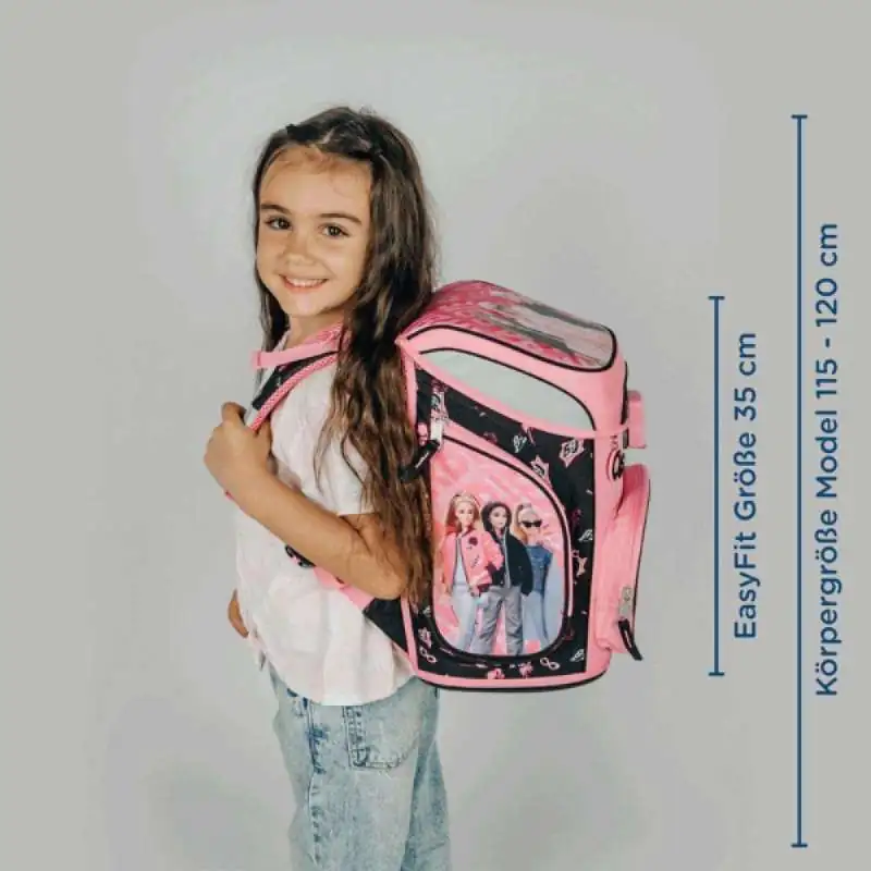 SCOOLI Schulranzen Set EasyFit 5 tlg - Barbie Maßangaben