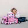 SCOOLI Schulranzen Set EasyFit 5 tlg - Barbie Kind mit Schulranzen sitzend