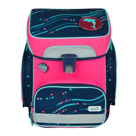 SCOOLI Schulranzen Set EasyFit 5 tlg - Dotty Dolphin Front