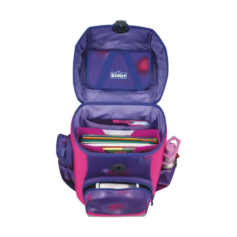 SCOUT Schulranzen Set Neo Summer geöffnet