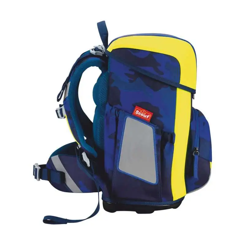 SCOUT Schulranzen Set Neo Blue Police seitliche Ansicht